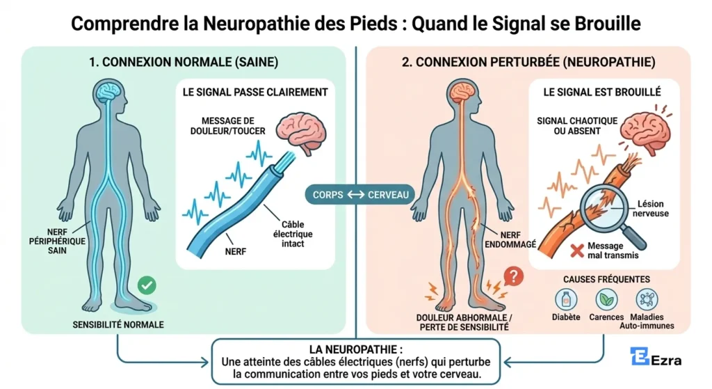 Schéma neuropathie des pieds symptômes