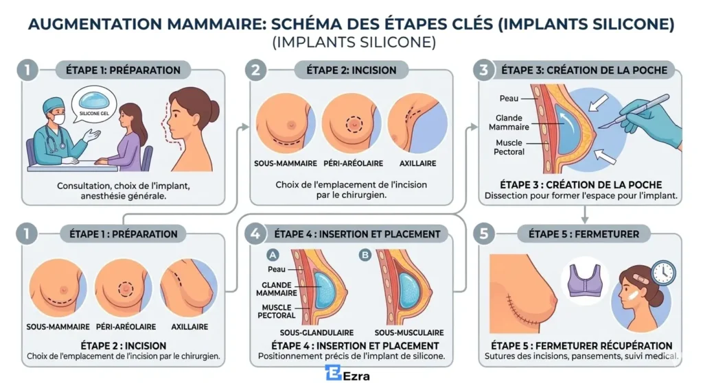 deroulement chirurgie implant mammaire
