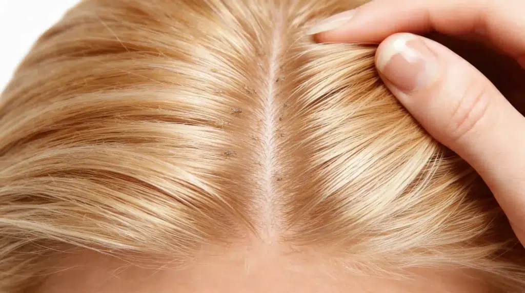 Photos de lentes dans les cheveux blonds